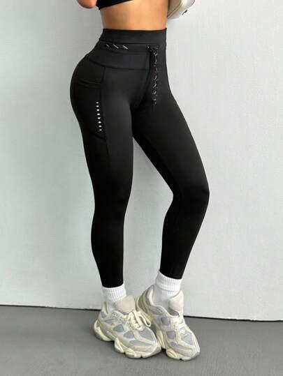 czarne legginsy sportowe