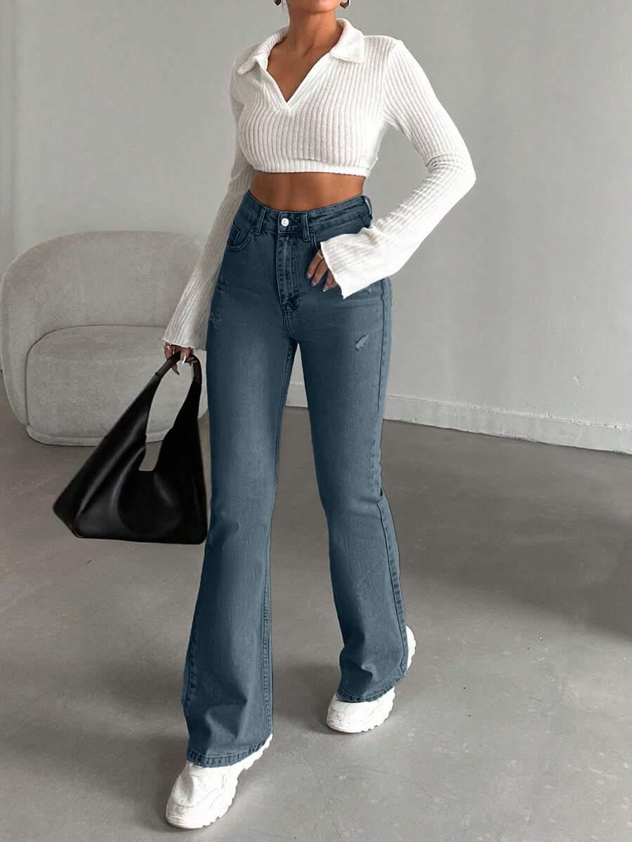 spodnie jeans dzwony