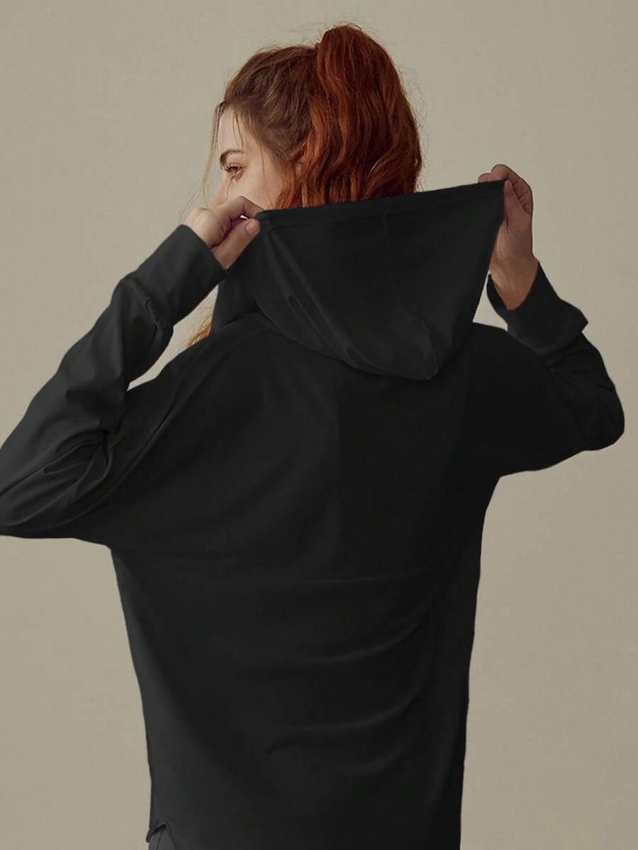 CZARNA BLUZA KAPTUR ZAMEK 