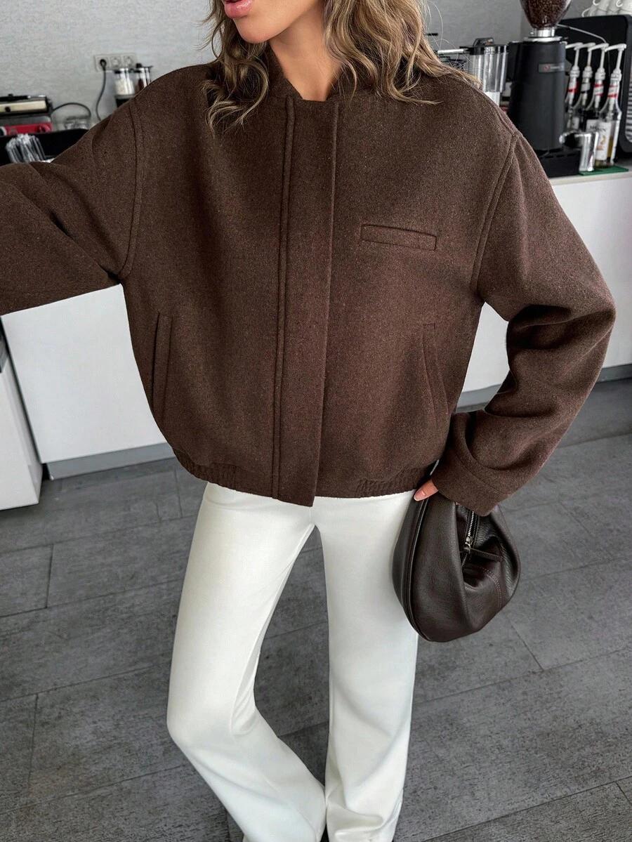 BRĄZOWA KURTKA BOMBER