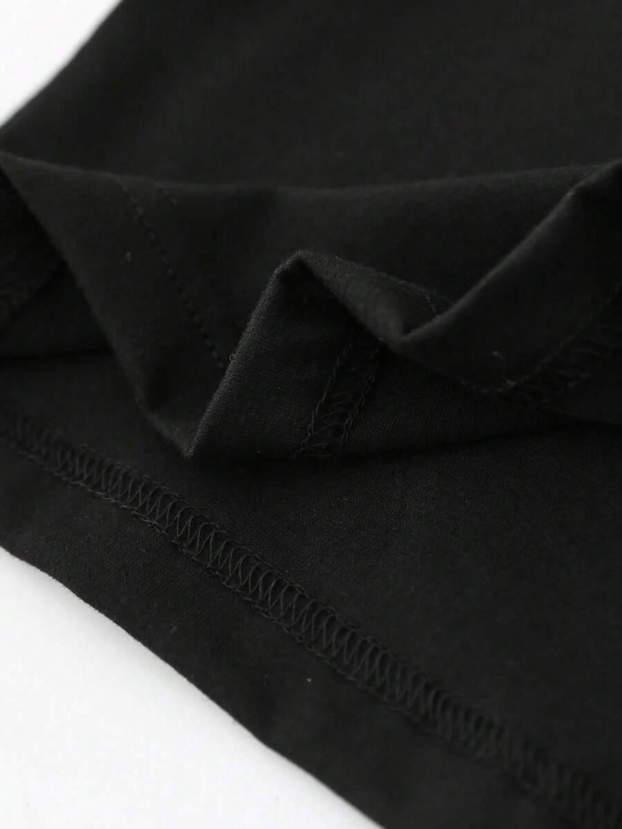 czarny t-shirt print
