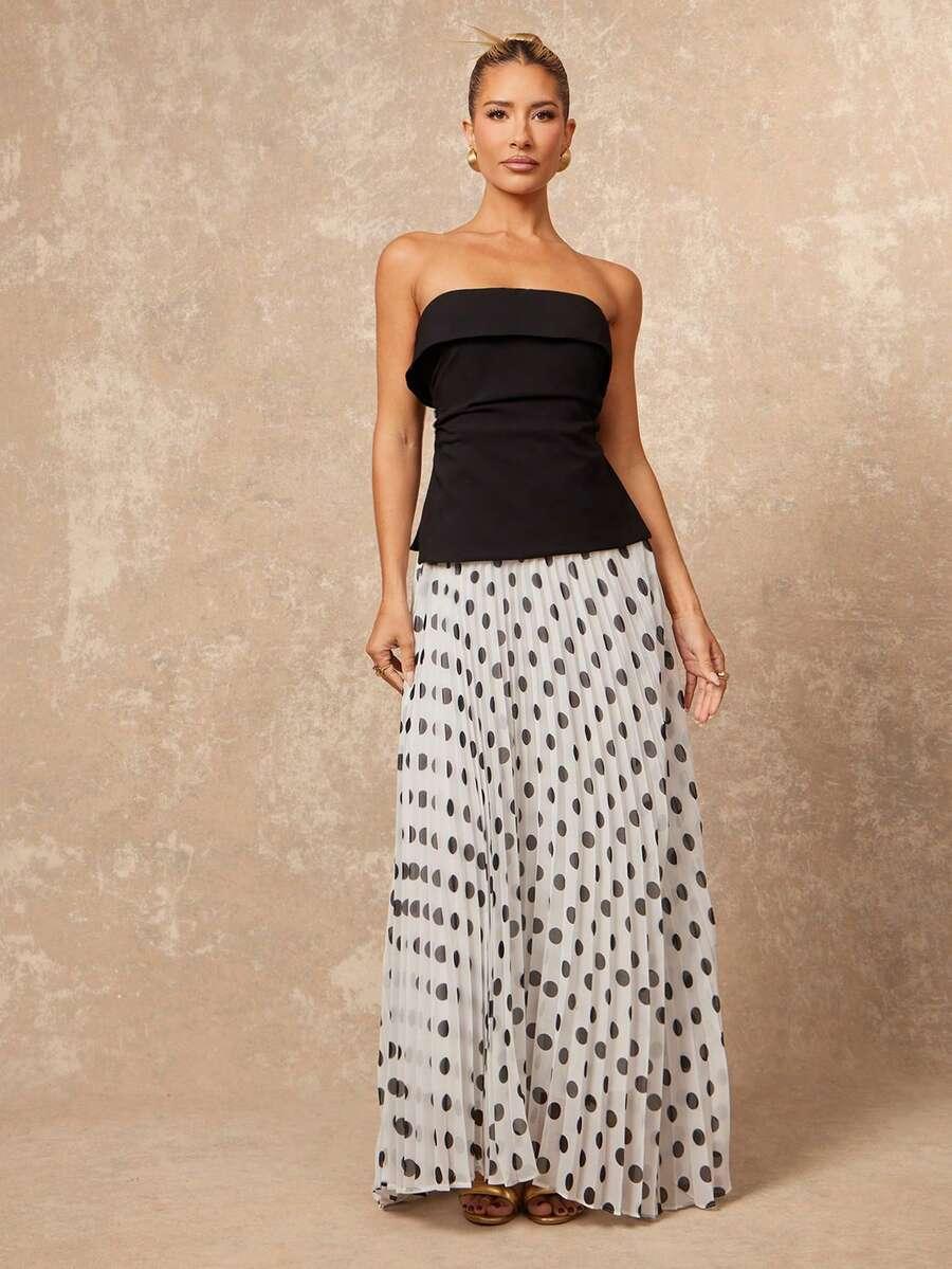 sukienka maxi w groszki