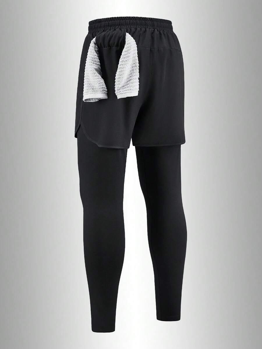 spodnie treningowe 2w1 legginsy krótkie spodenki