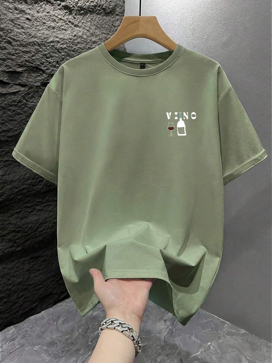 zielony t-shirt print 