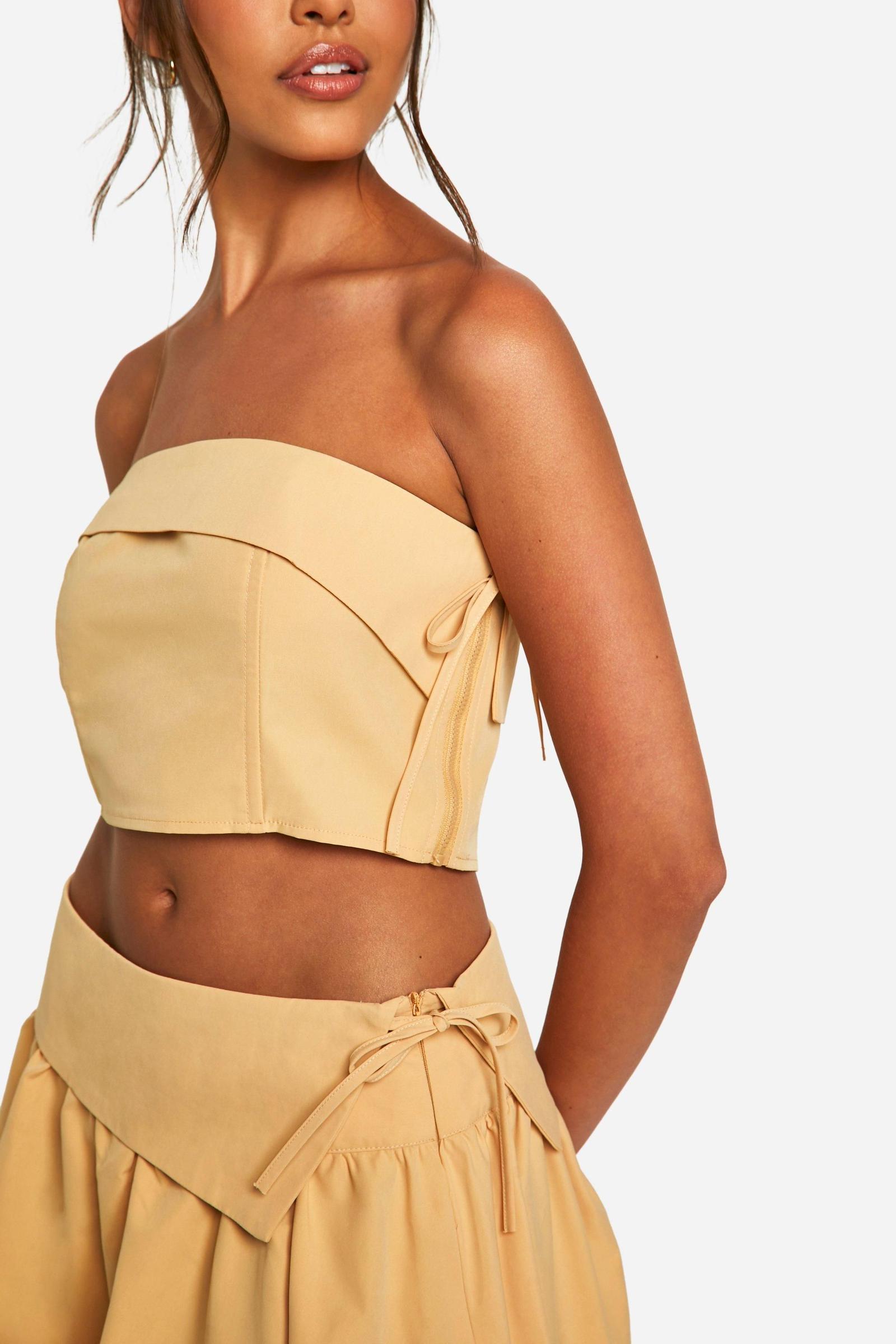 BEŻOWY TOP BANDEAU OPASKA