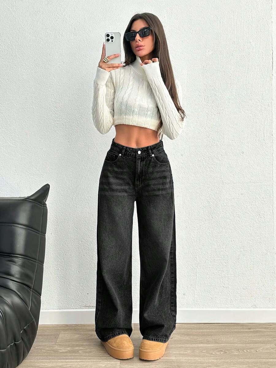 czarne spodnie jeans 