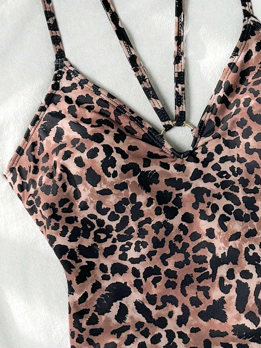 JEDNOCZĘŚCIOWY STRÓJ KĄPIELOWY ANIMAL PRINT ZDOBIENIE
