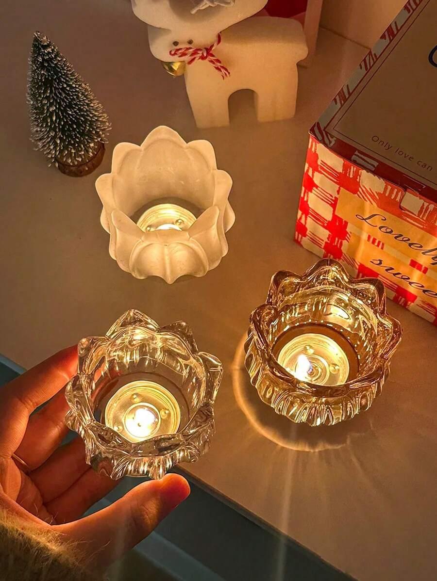 szklany świecznik tulipan