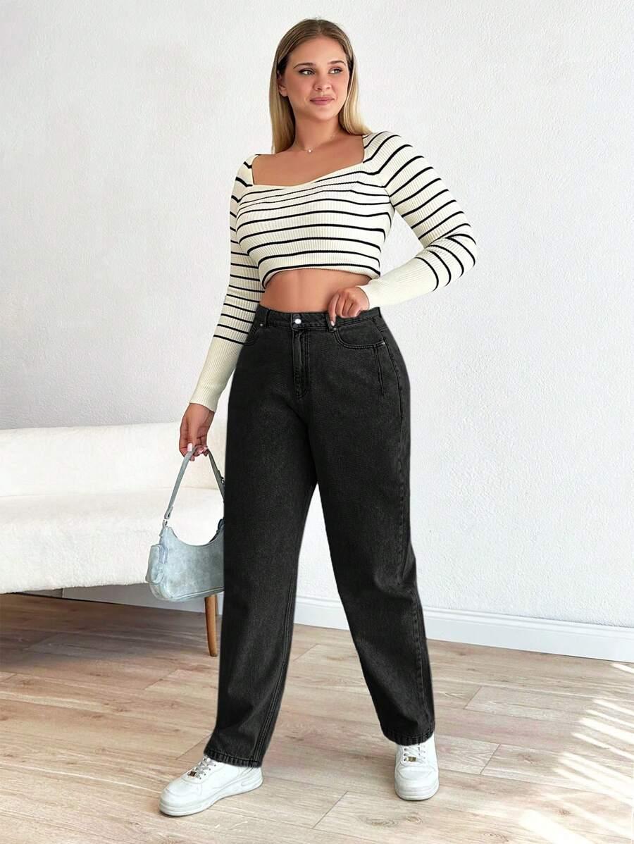 CZARNE SPODNIE JEANS