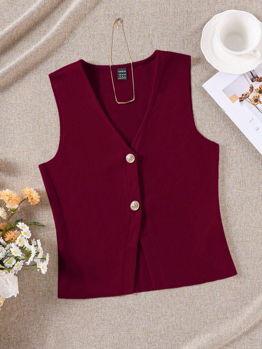 BORDOWA KAMIZELKA V NECK