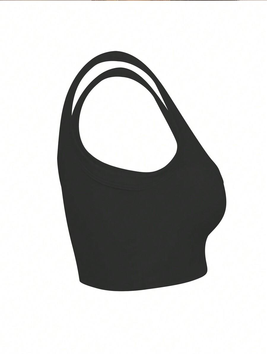 czarny crop top