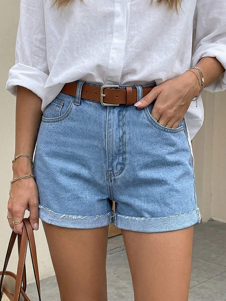 niebieskie SPODENKI JEANS