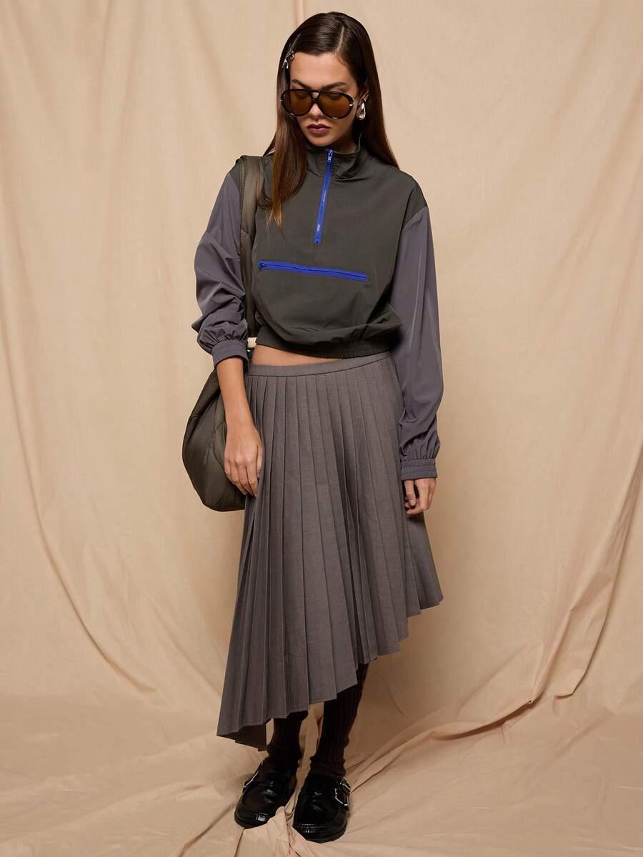 SZARA BLUZA ZAMEK