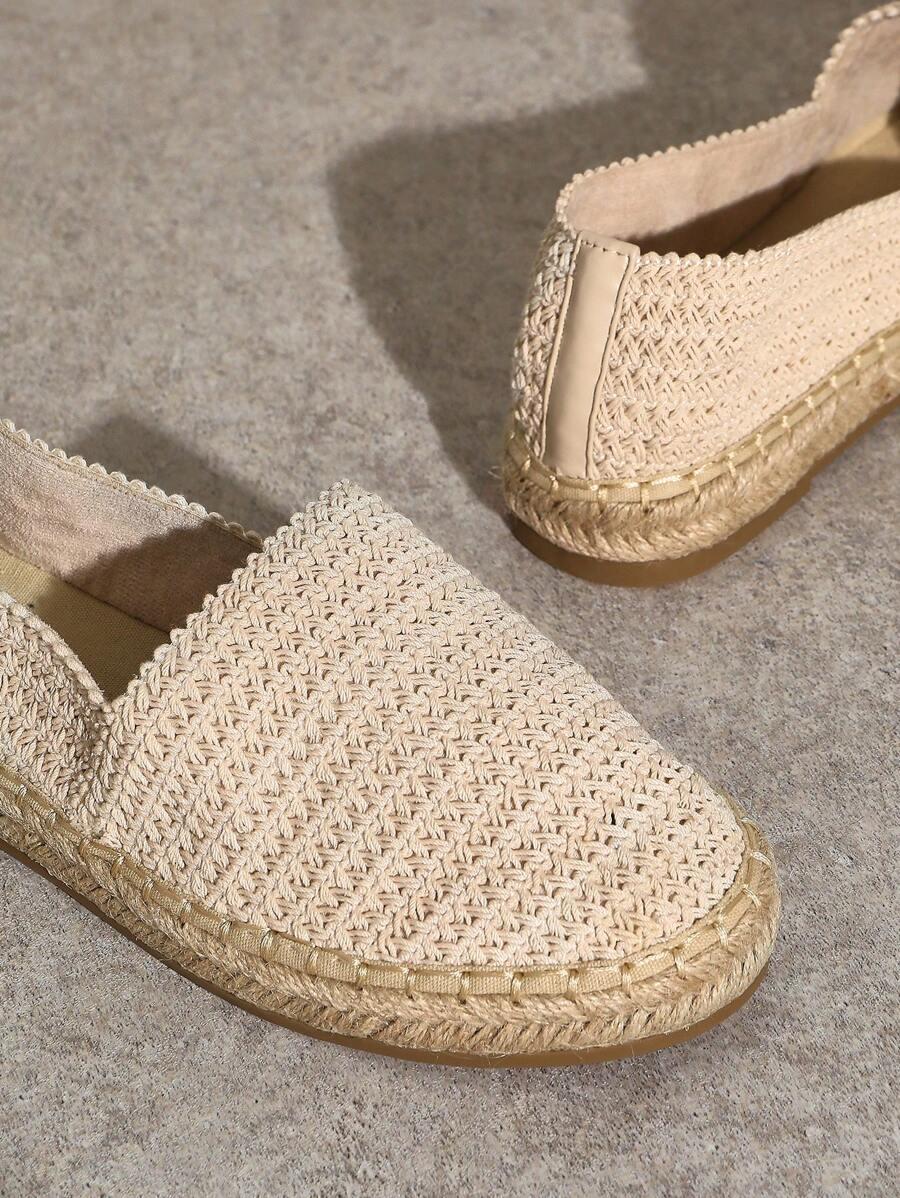 beżowe espadryle splot