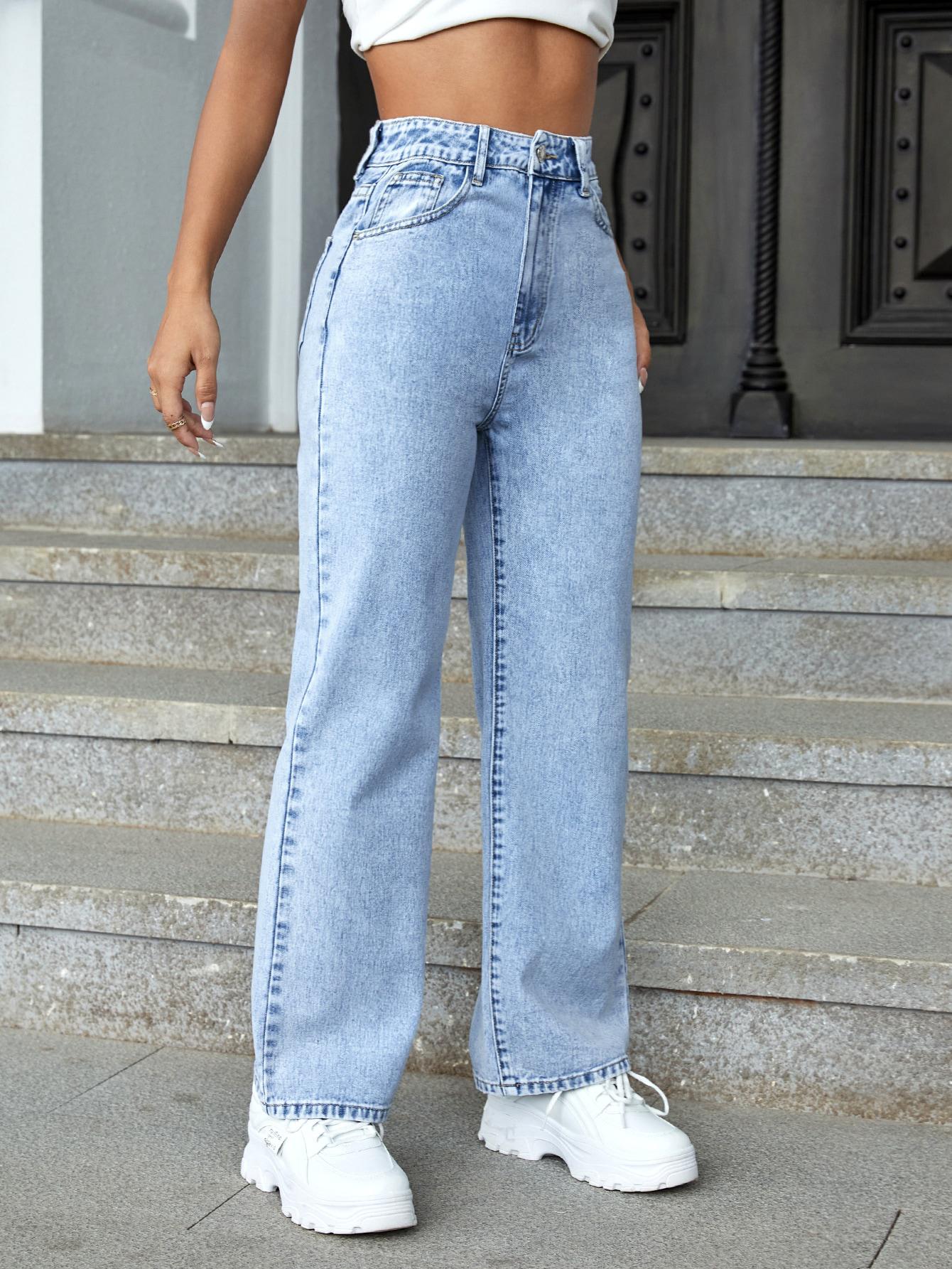 spodnie jeans wysoki stan