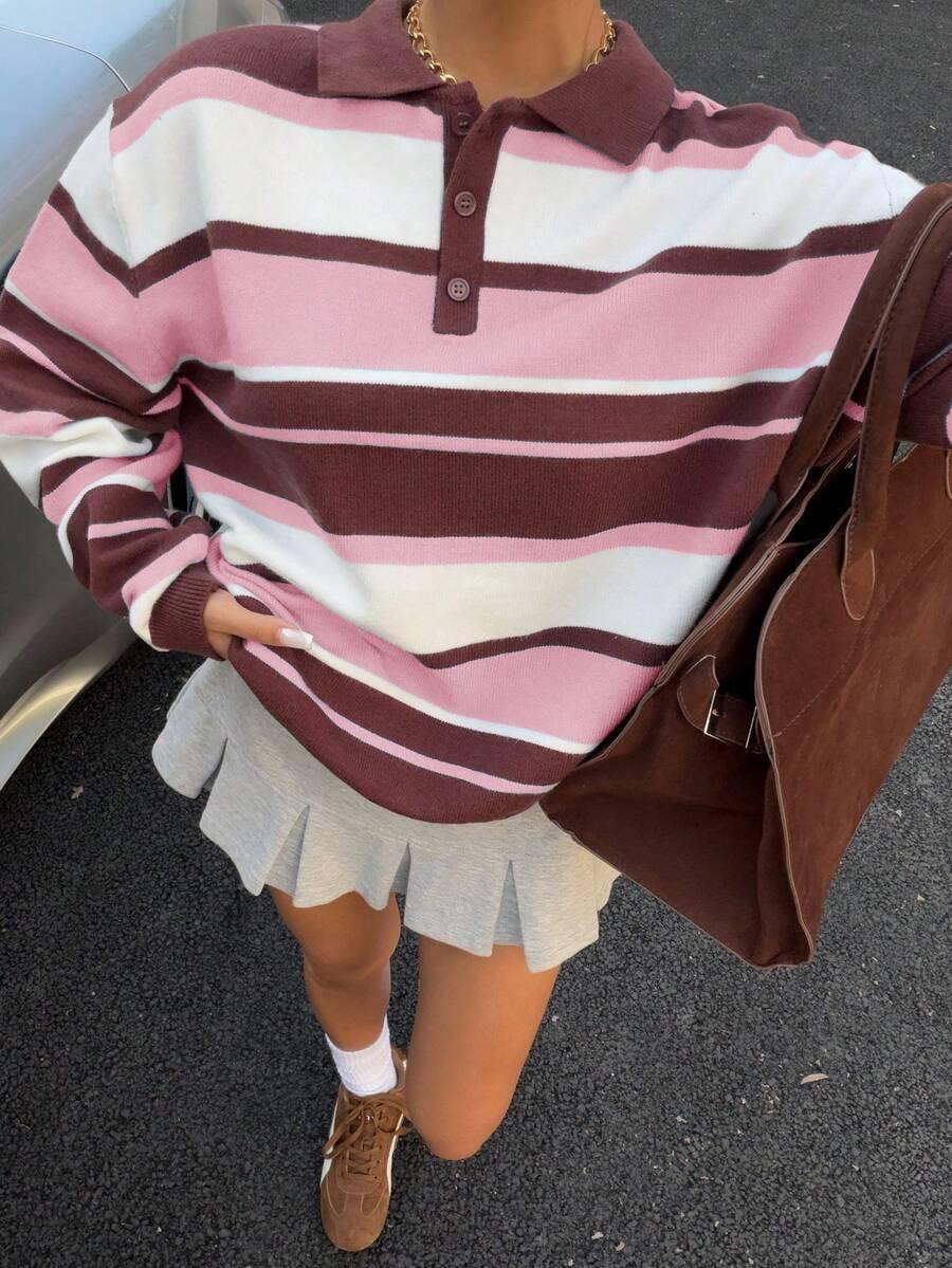 sweter w paski