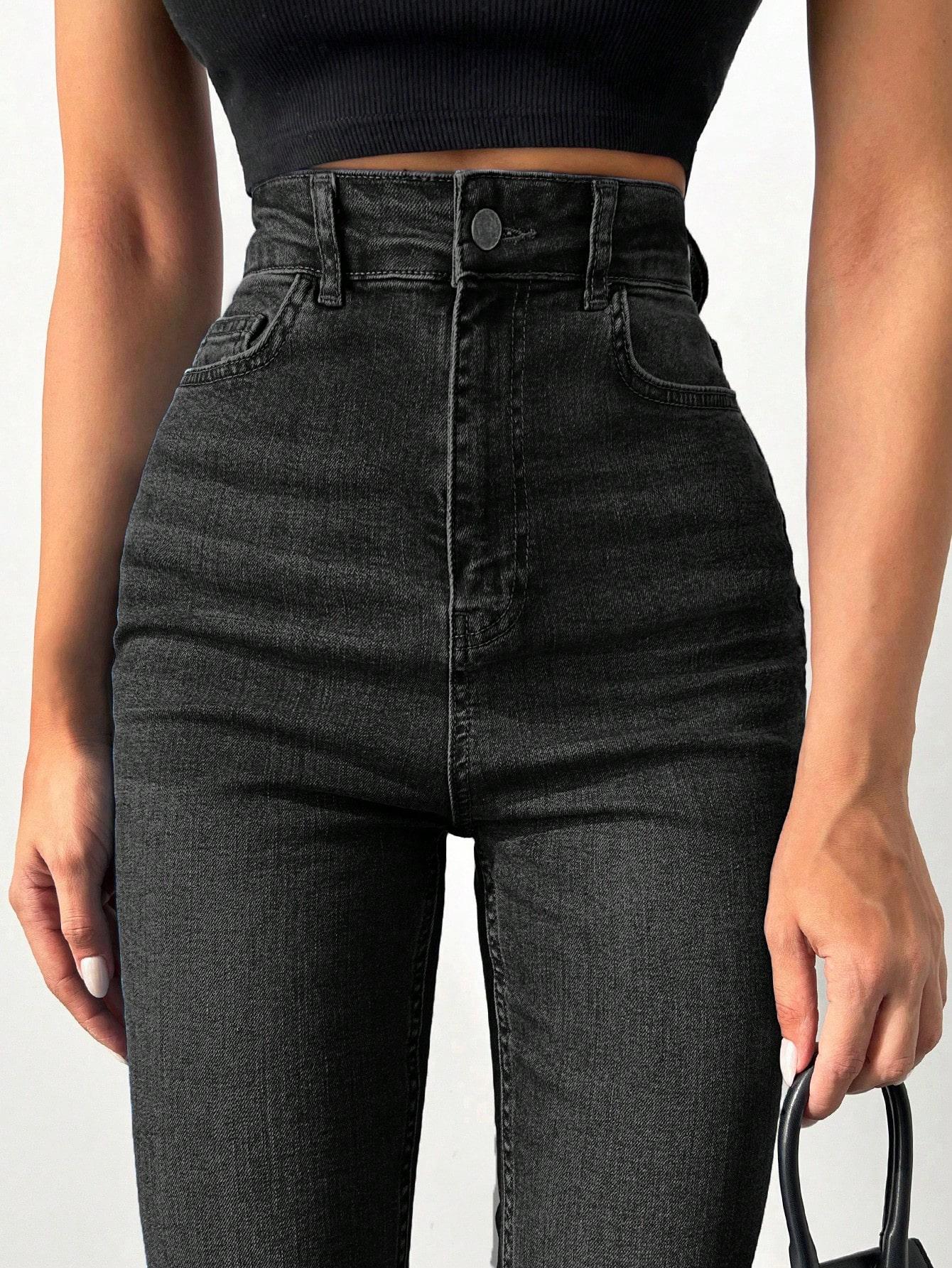 CZARNE SPODNIE JEANS RURKI
