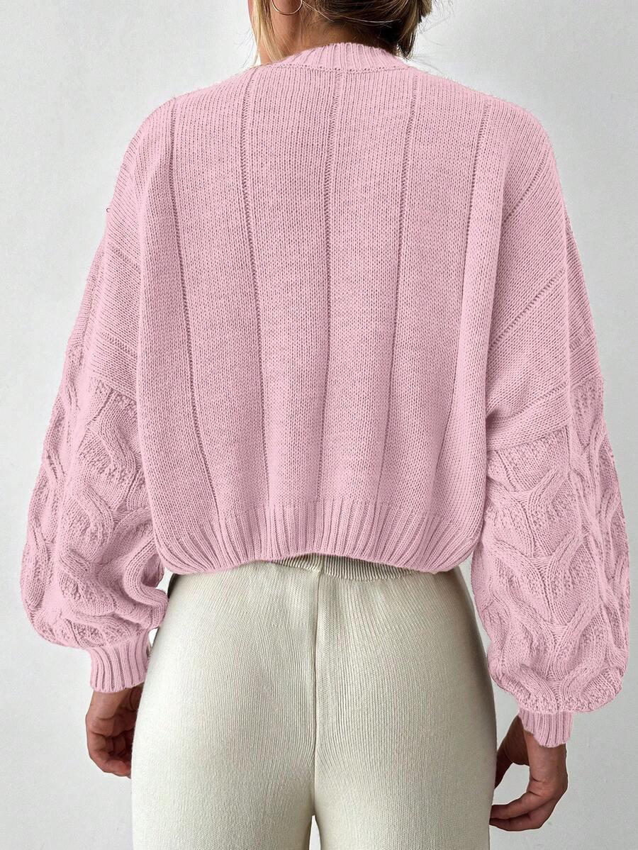 RÓŻOWY SWETER DŁUGI RĘKAW