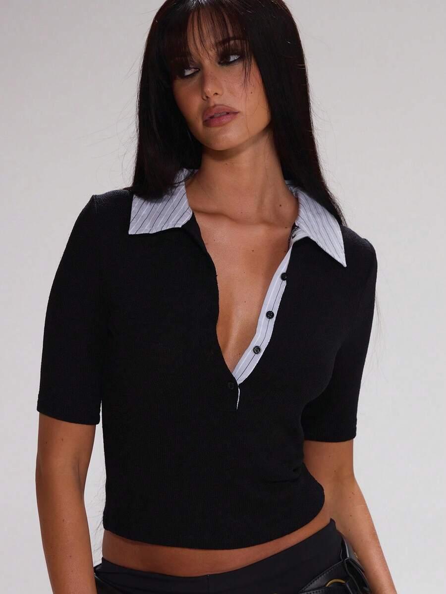 czarna koszulka polo
