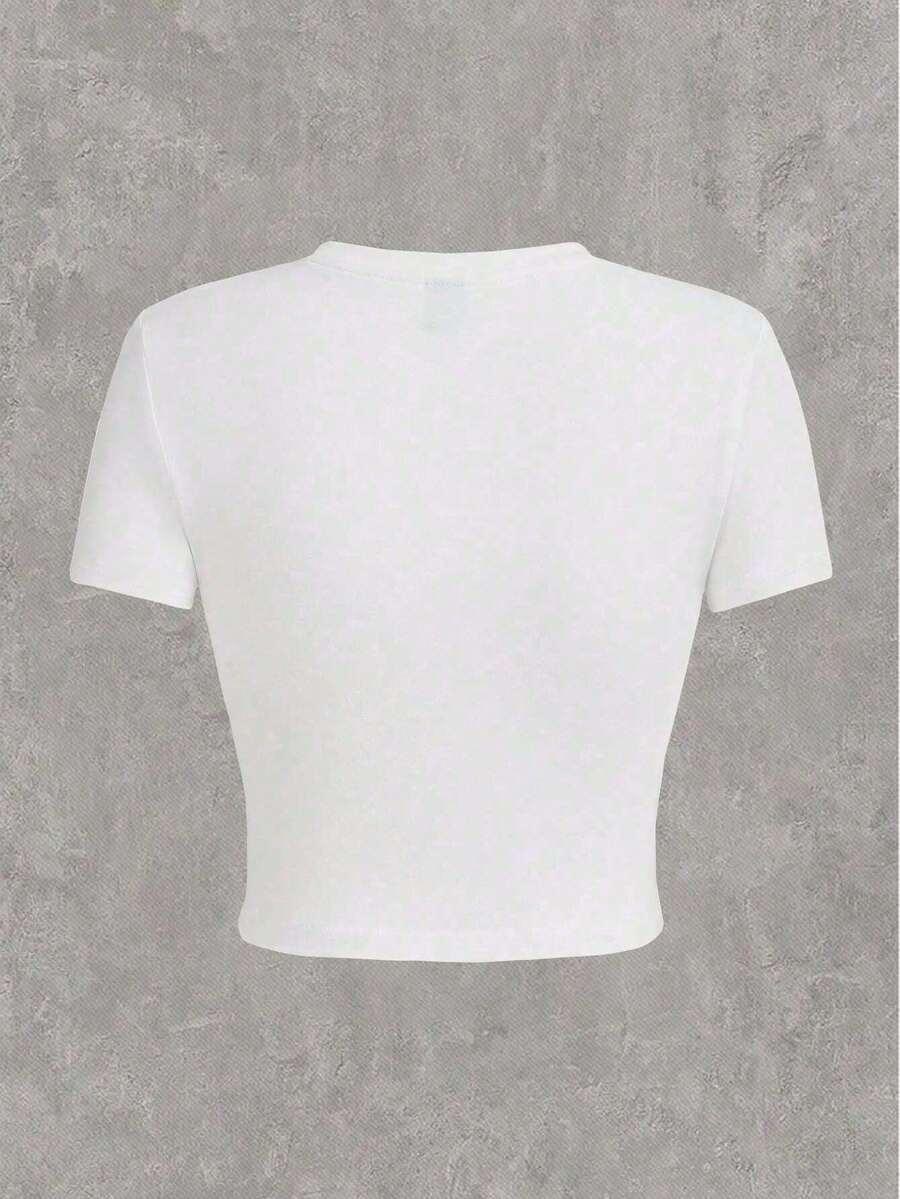biały top print