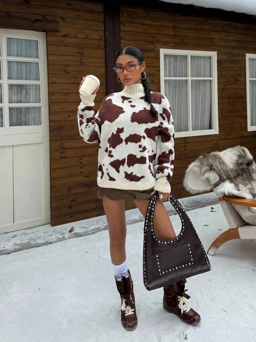 sweter cow print