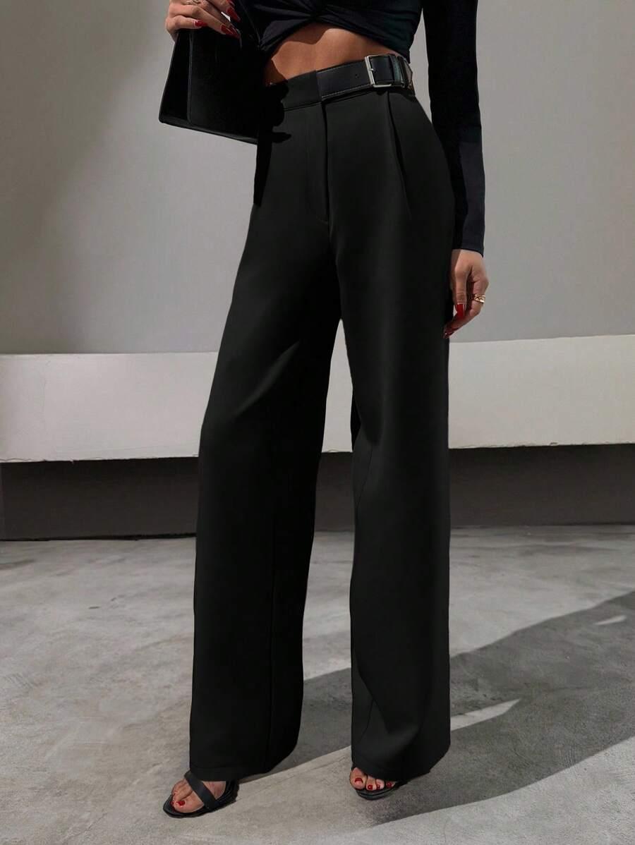 CZARNE ELEGANCKIE SPODNIE 