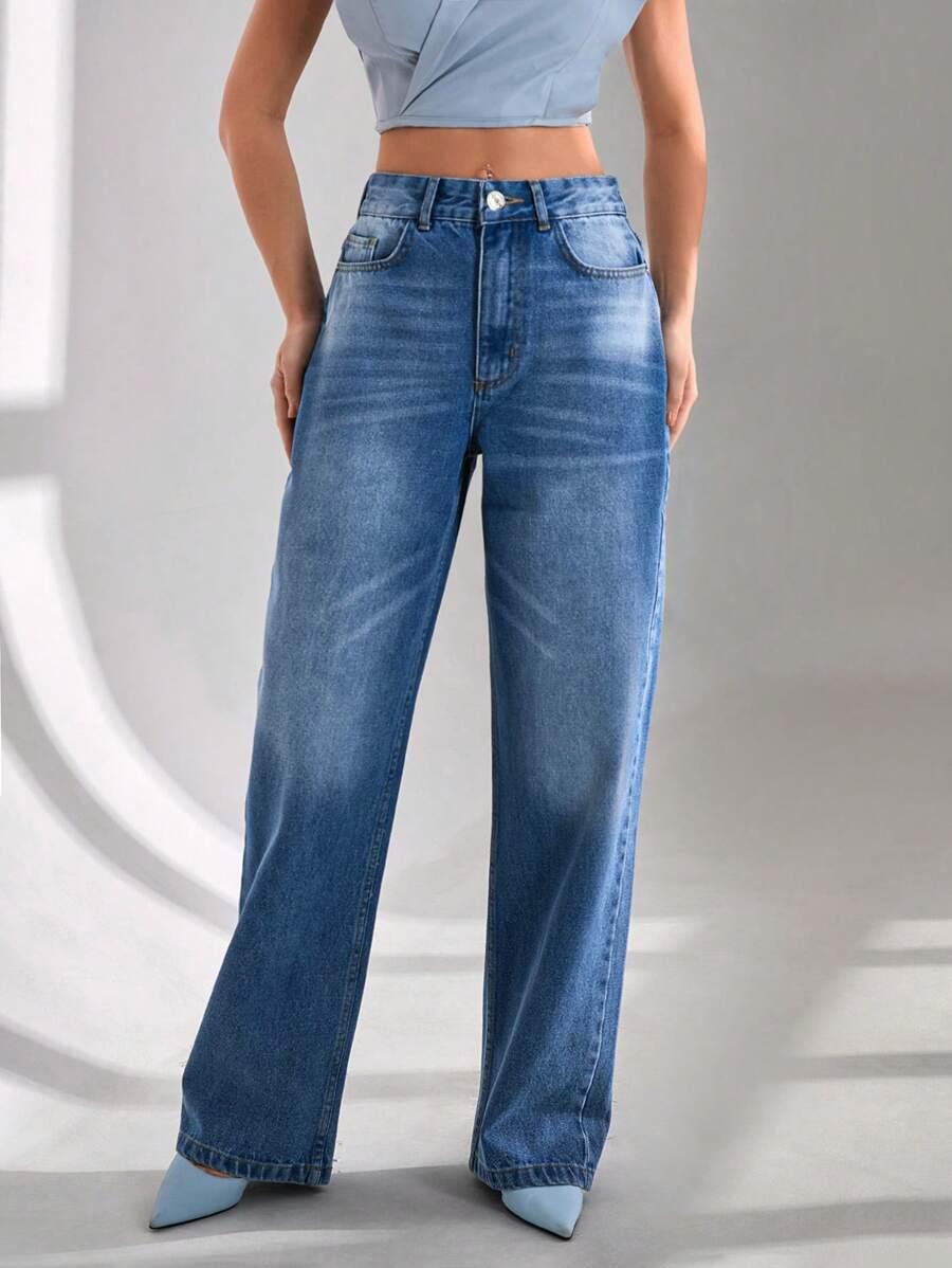 JEANSY DAMSKIE MOM JEANS BAWEŁNA WYSOKI STAN