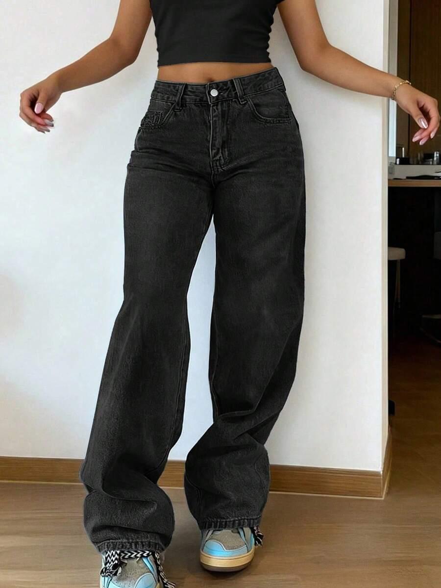 SZEROKIE SPODNIE JEANS