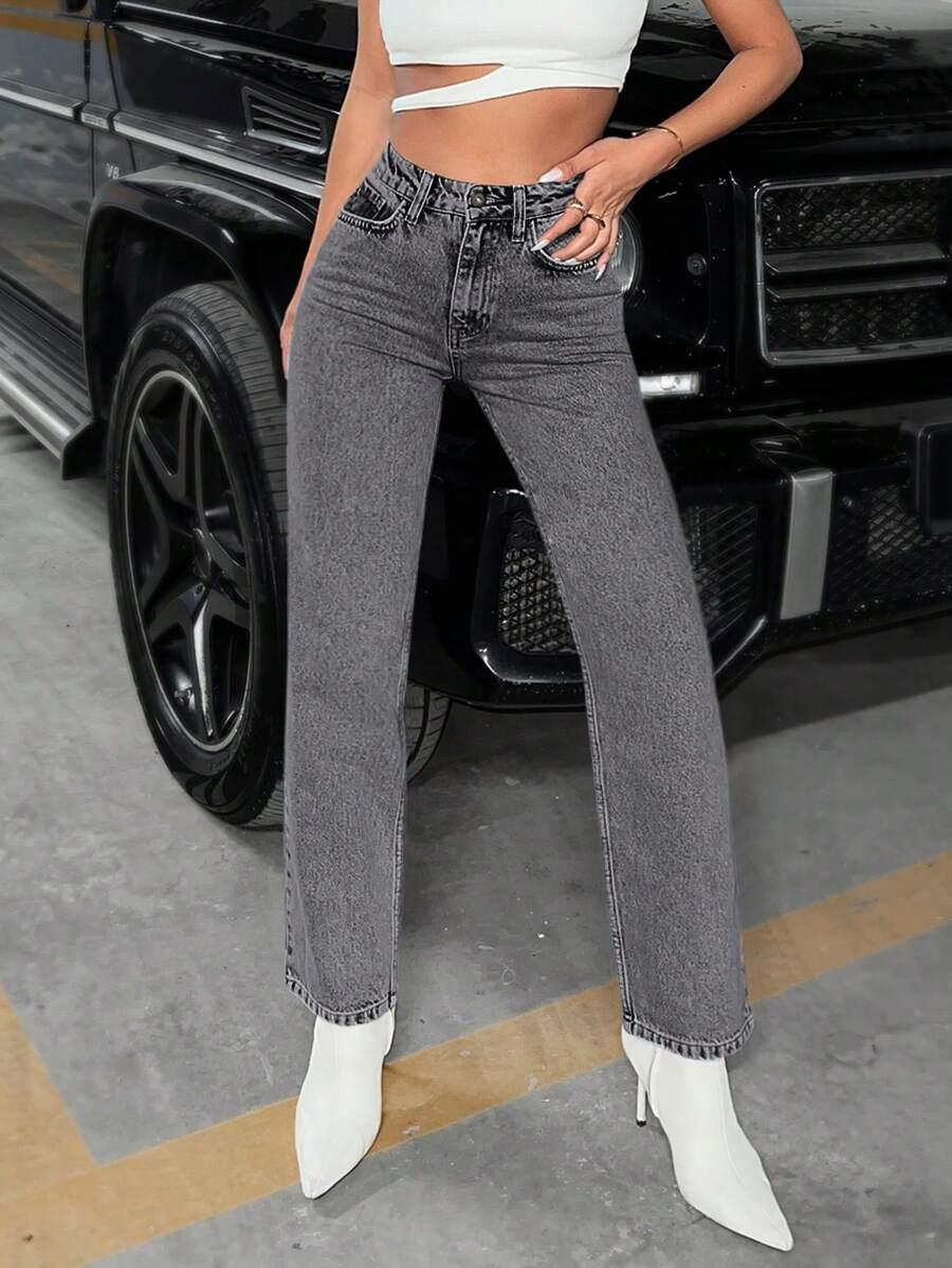 SZARE SPODNIE JEANS 