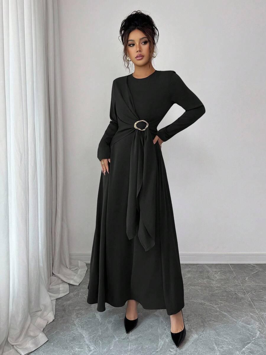 CZARNA SUKIENKA MAXI