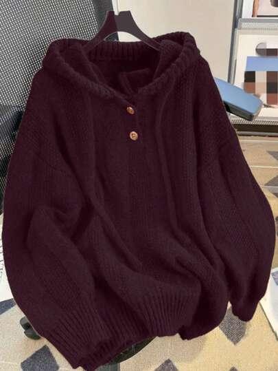 bordowy dzianinowy sweter 