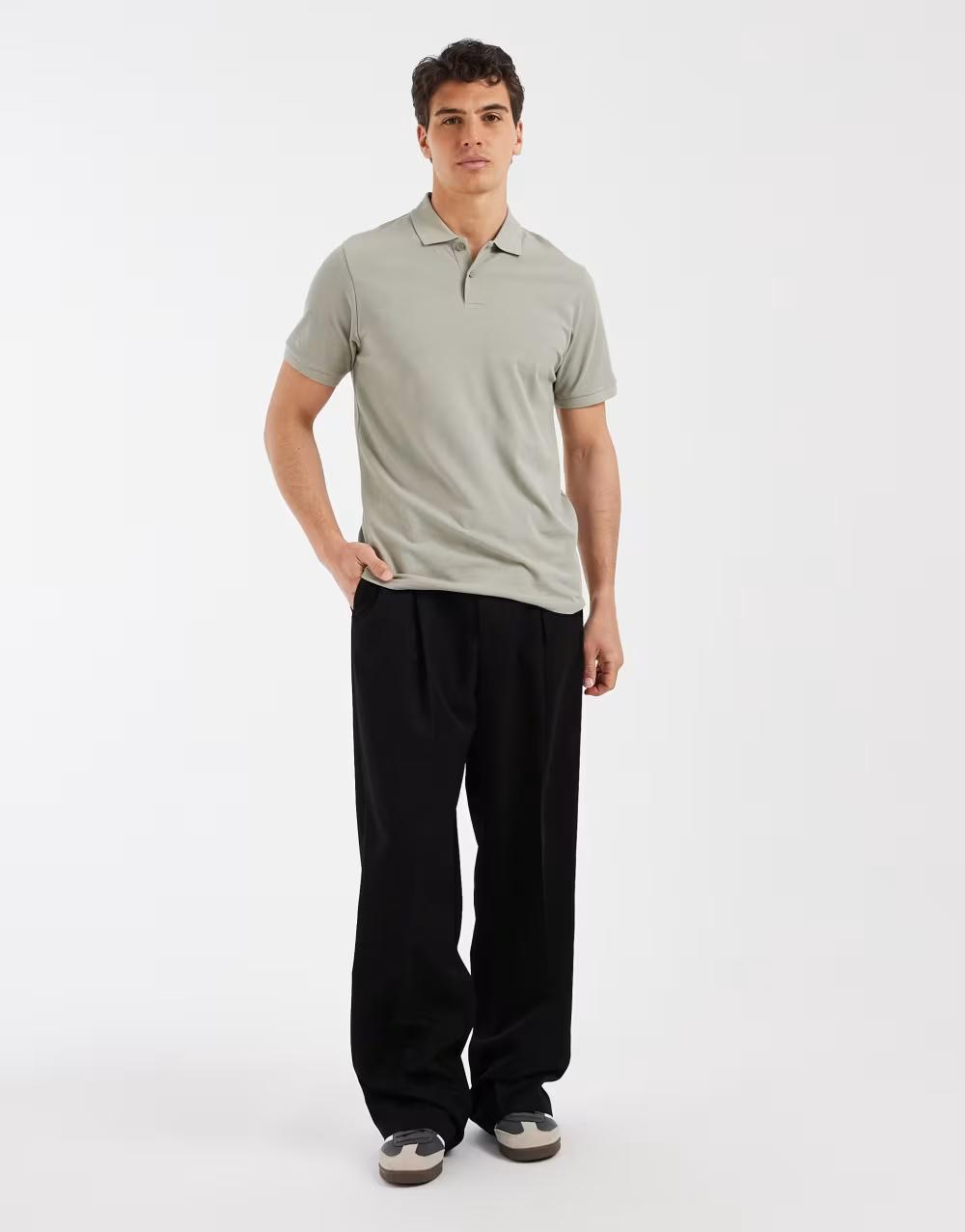 zielona koszulka polo casual