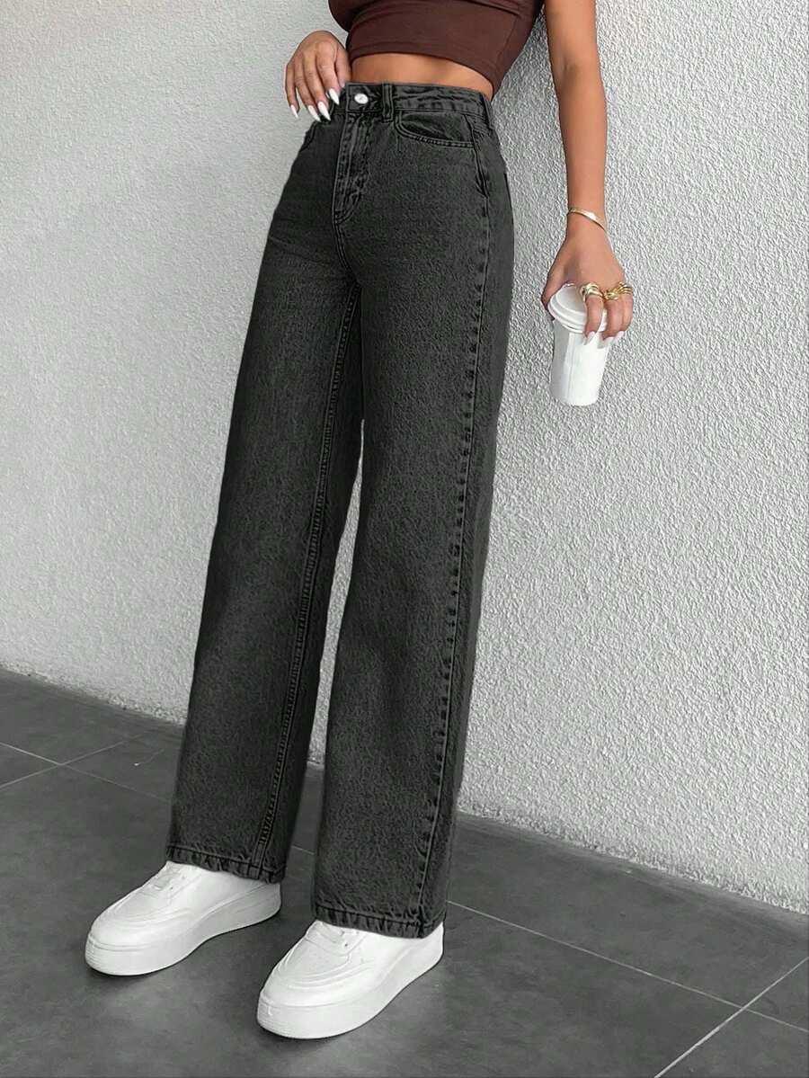 CZARNE SPODNIE JEANS