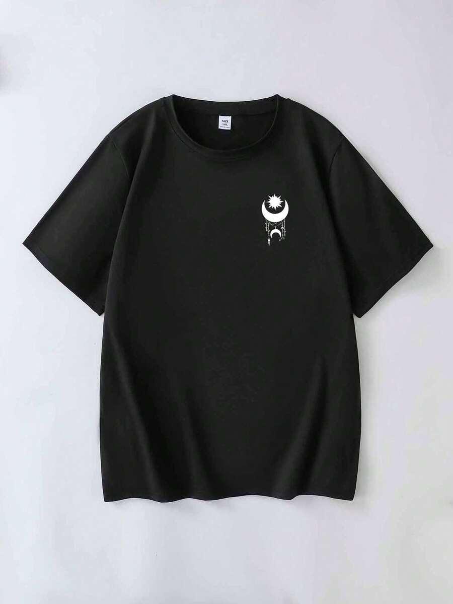 czarny t-shirt print 