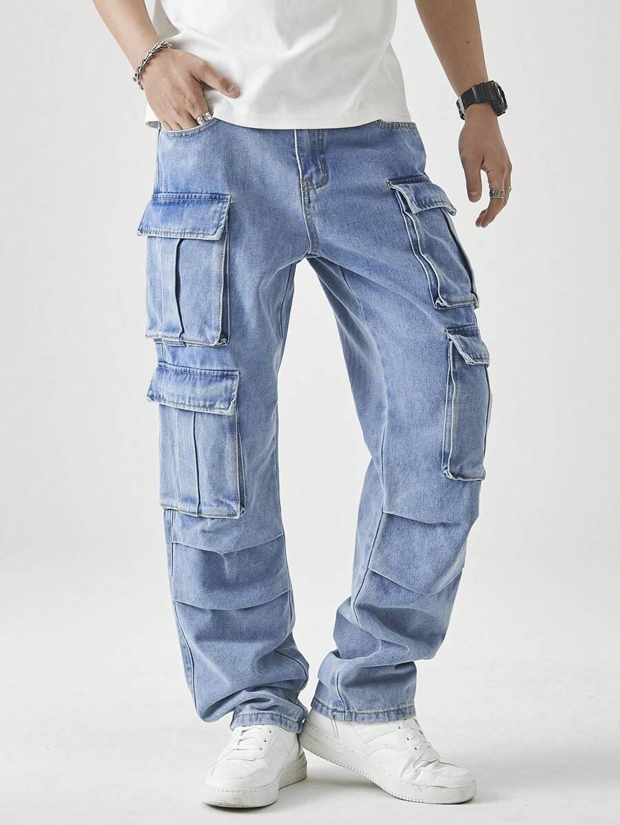 niebieskie spodnie jeans kieszenie 