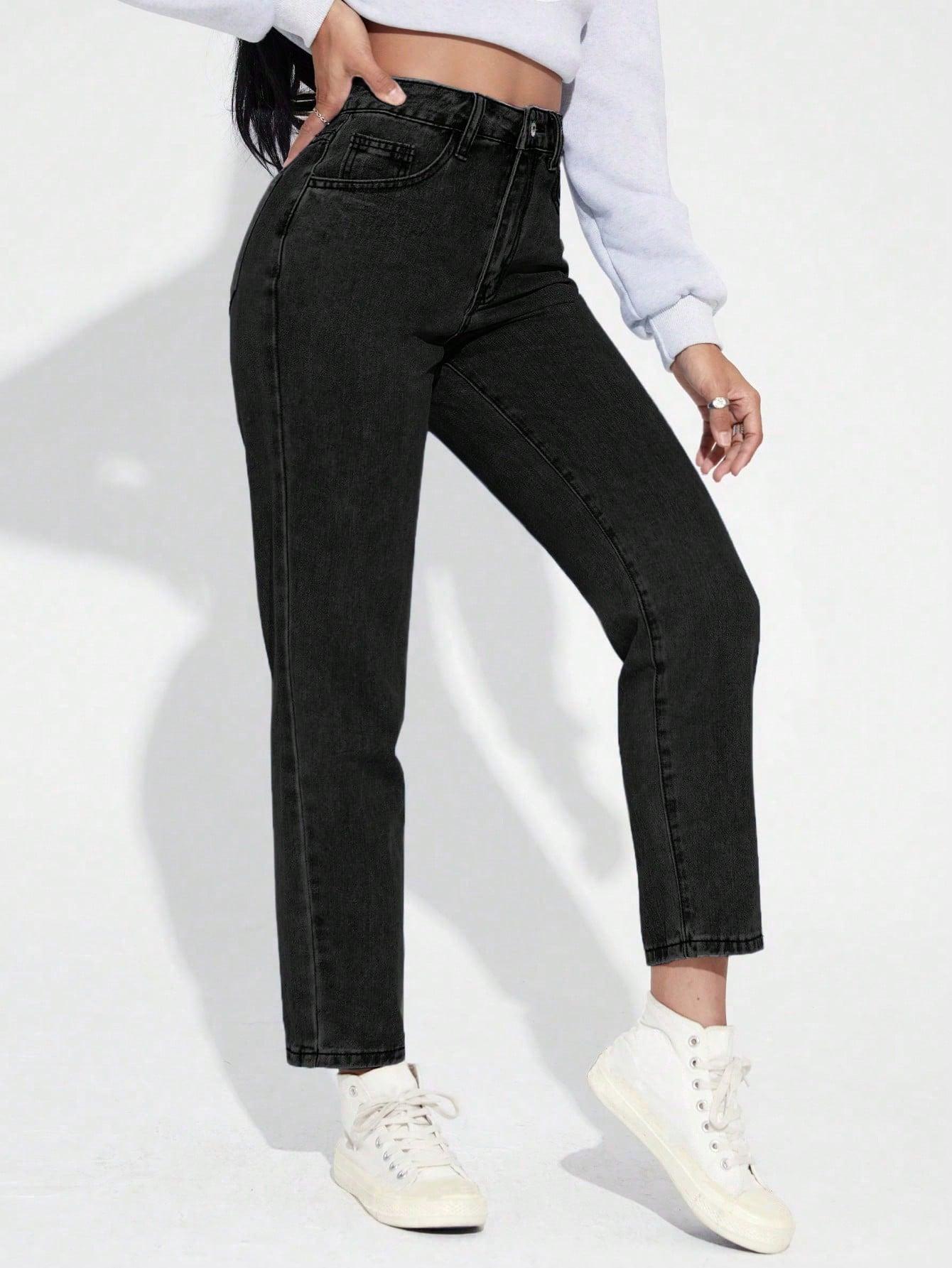 CZARNE SPODNIE JEANS 
