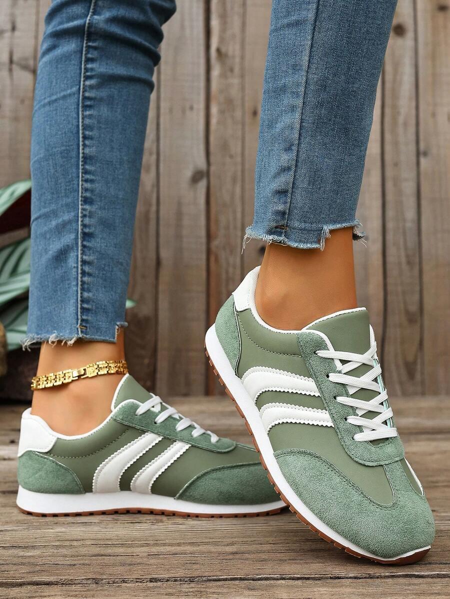 ZIELONE SZNUROWANE BUTY SPORTOWE