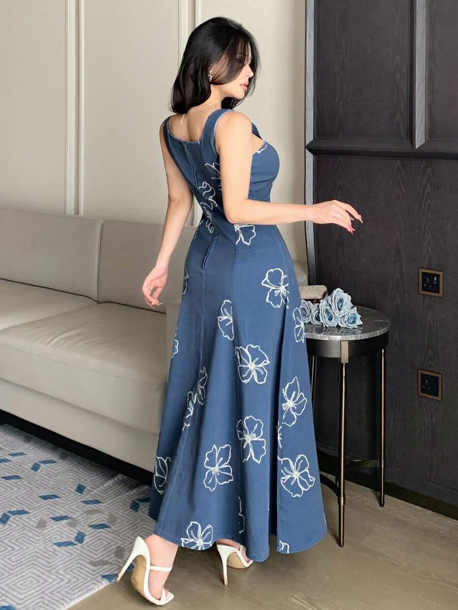 NIEBIESKA MAXI SUKIENKA