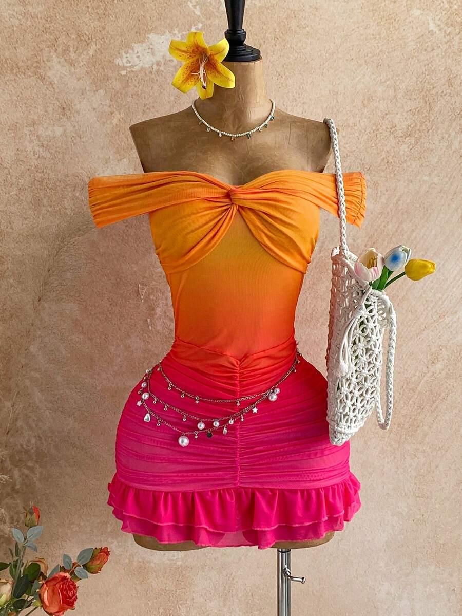 mini sukienka ombre