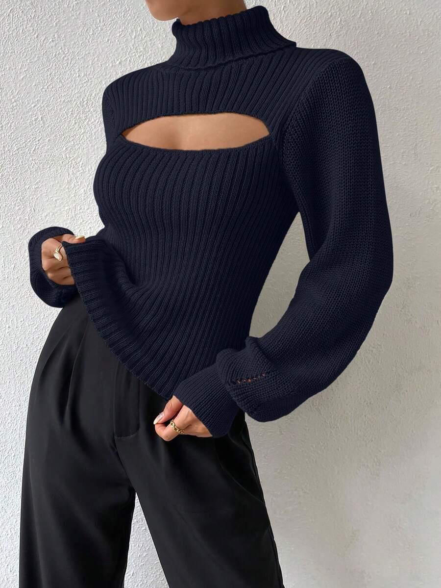 granatowy sweter dzianina