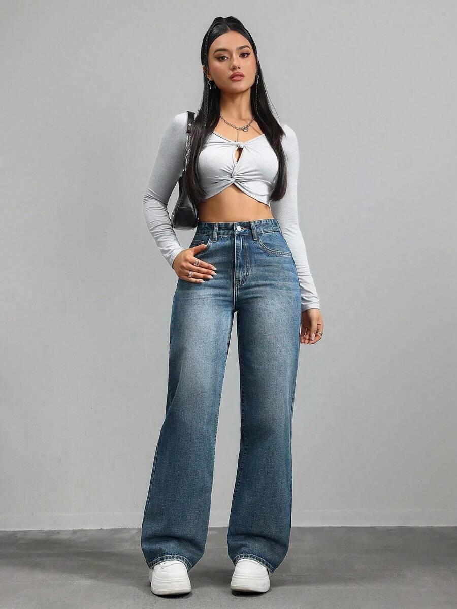 NIEBIESKIE SPODNIE JEANS