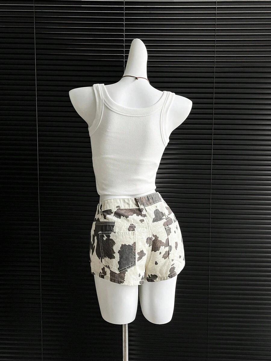 spodenki jeans animal print