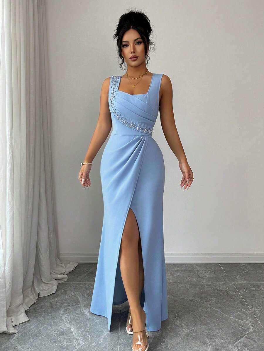 NIEBIESKA MAXI SUKIENKA