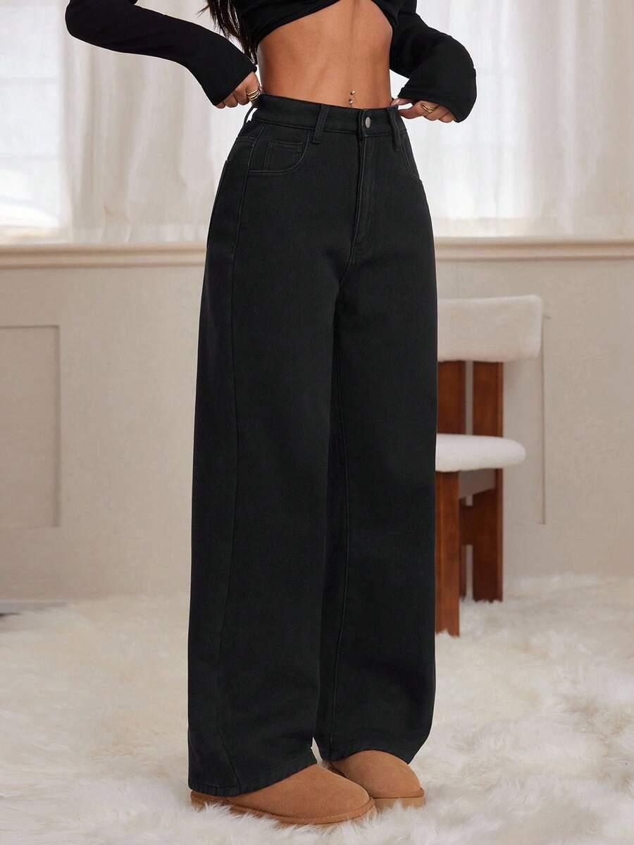 ocieplane spodnie jeans