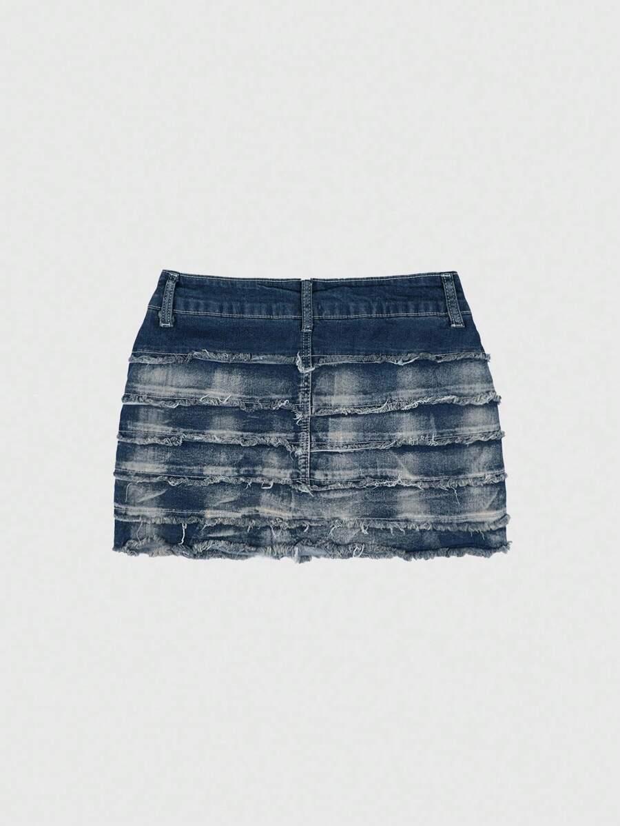 NIEBIESKA MINI SPÓDNICA JEANS 