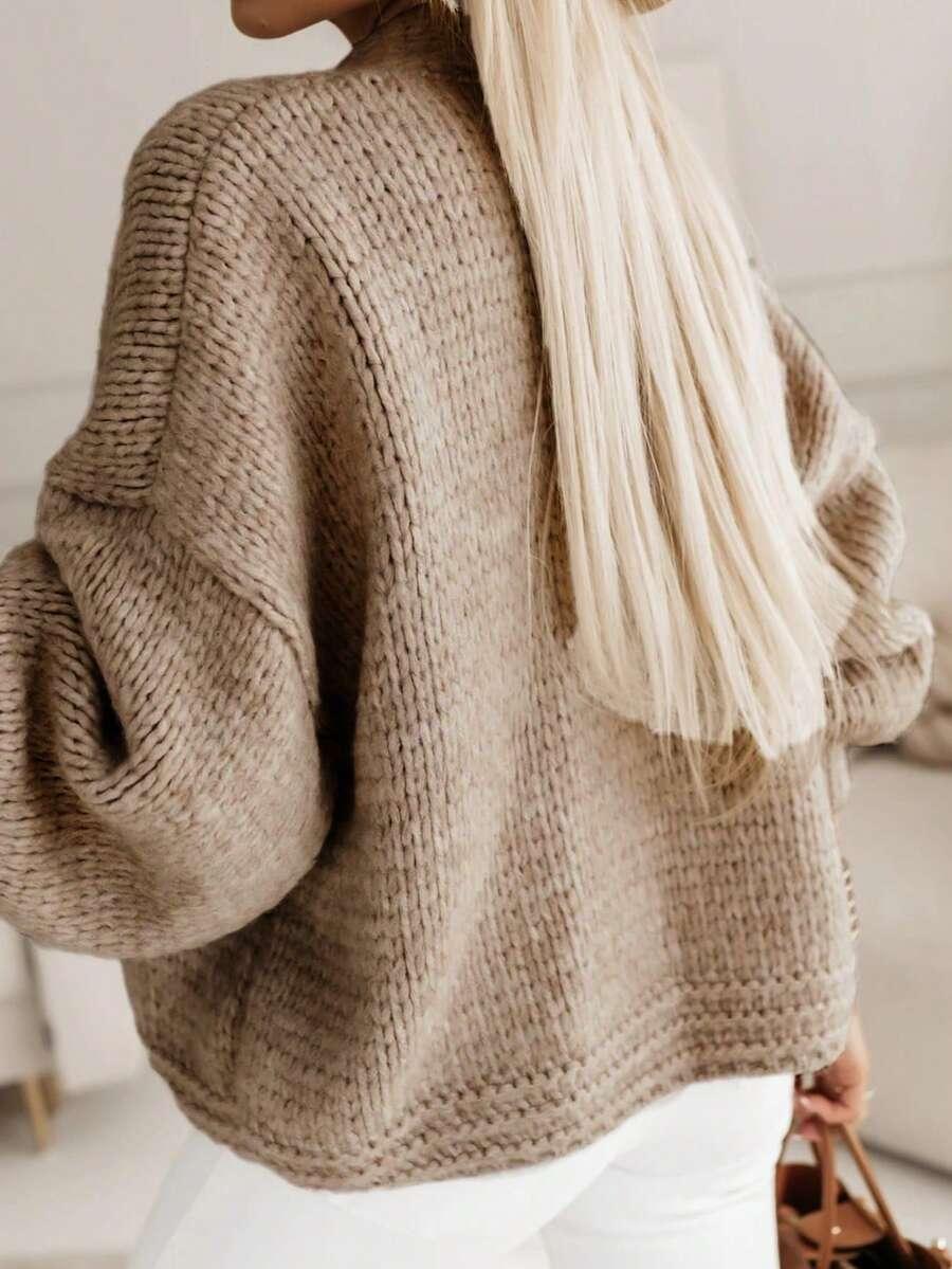 brązowy sweter kardigan