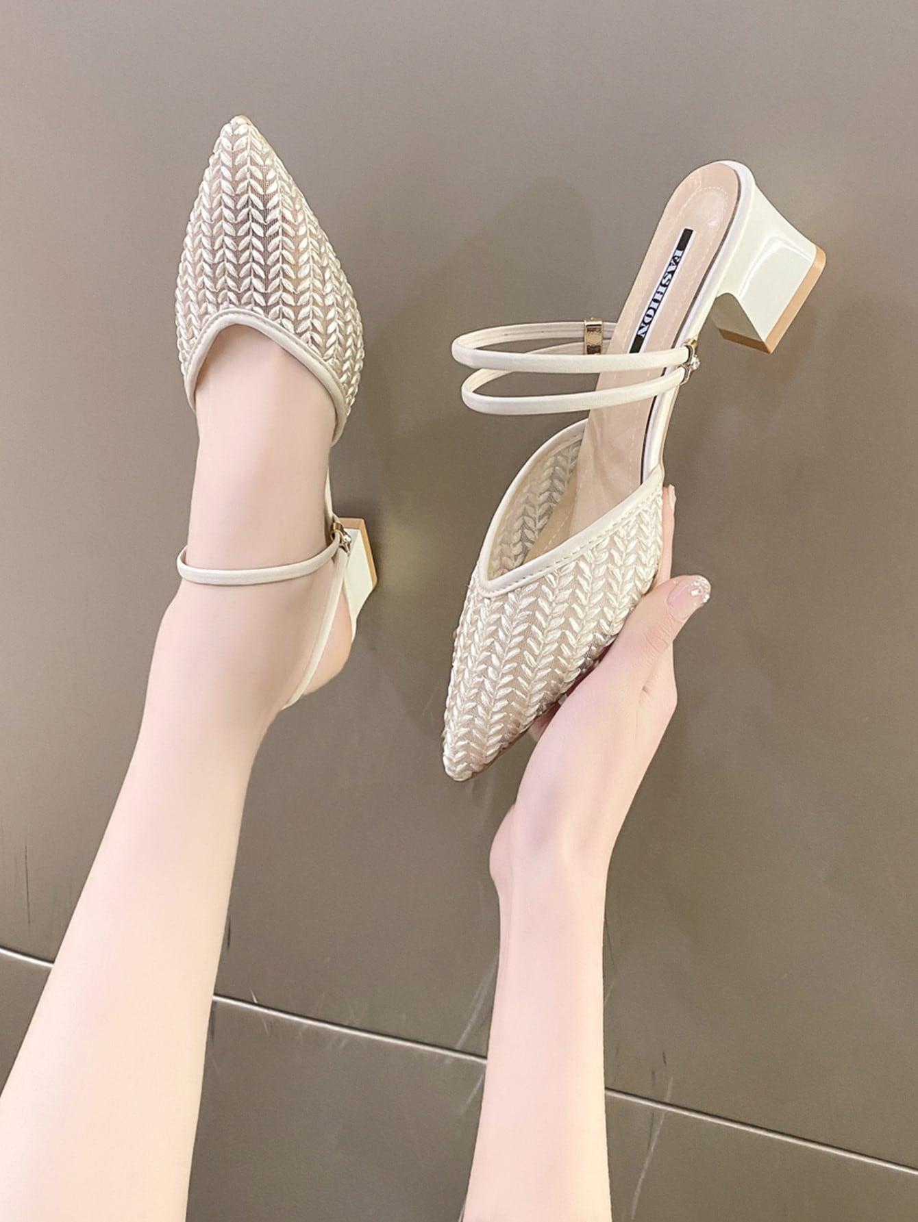 KLAPKI OBCAS SIATECZKA HAFT ECRU