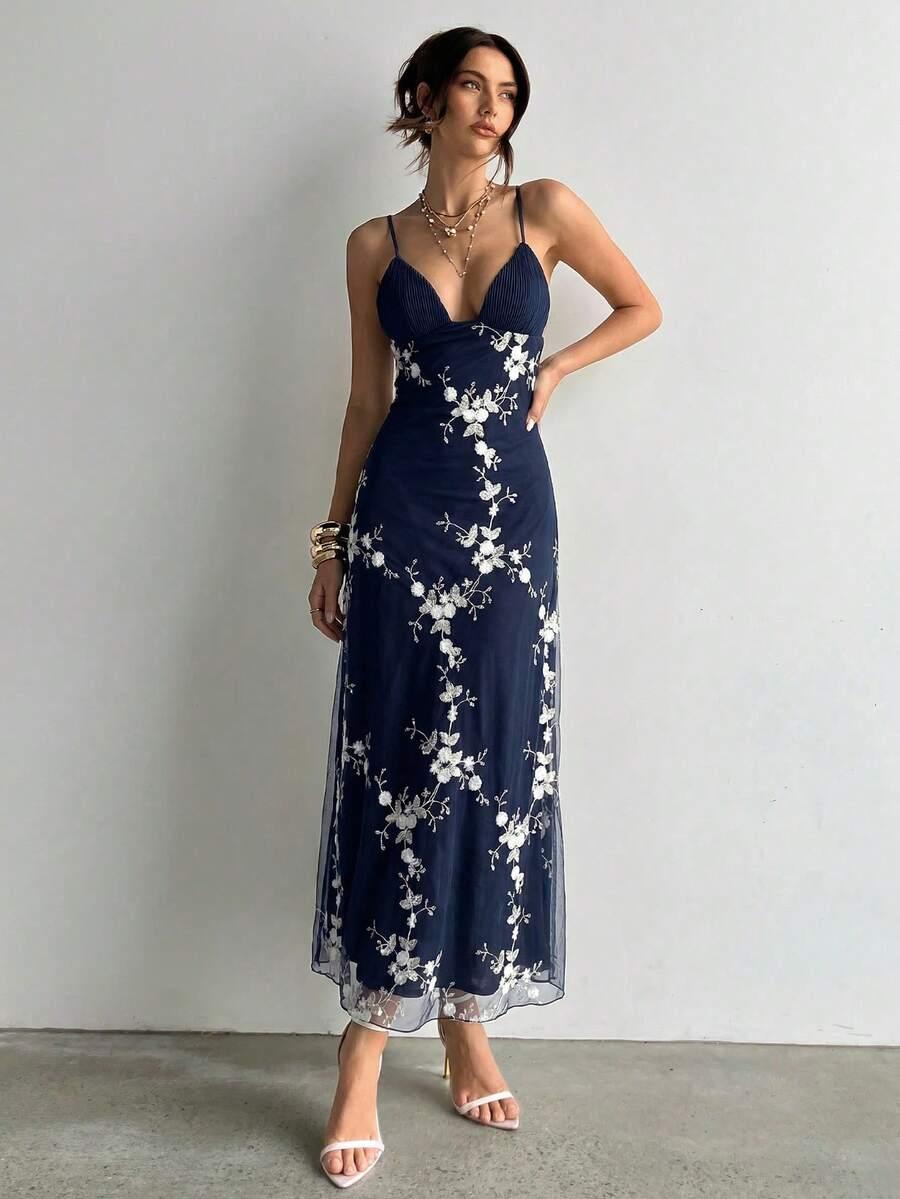 maxi sukienka v-neck print