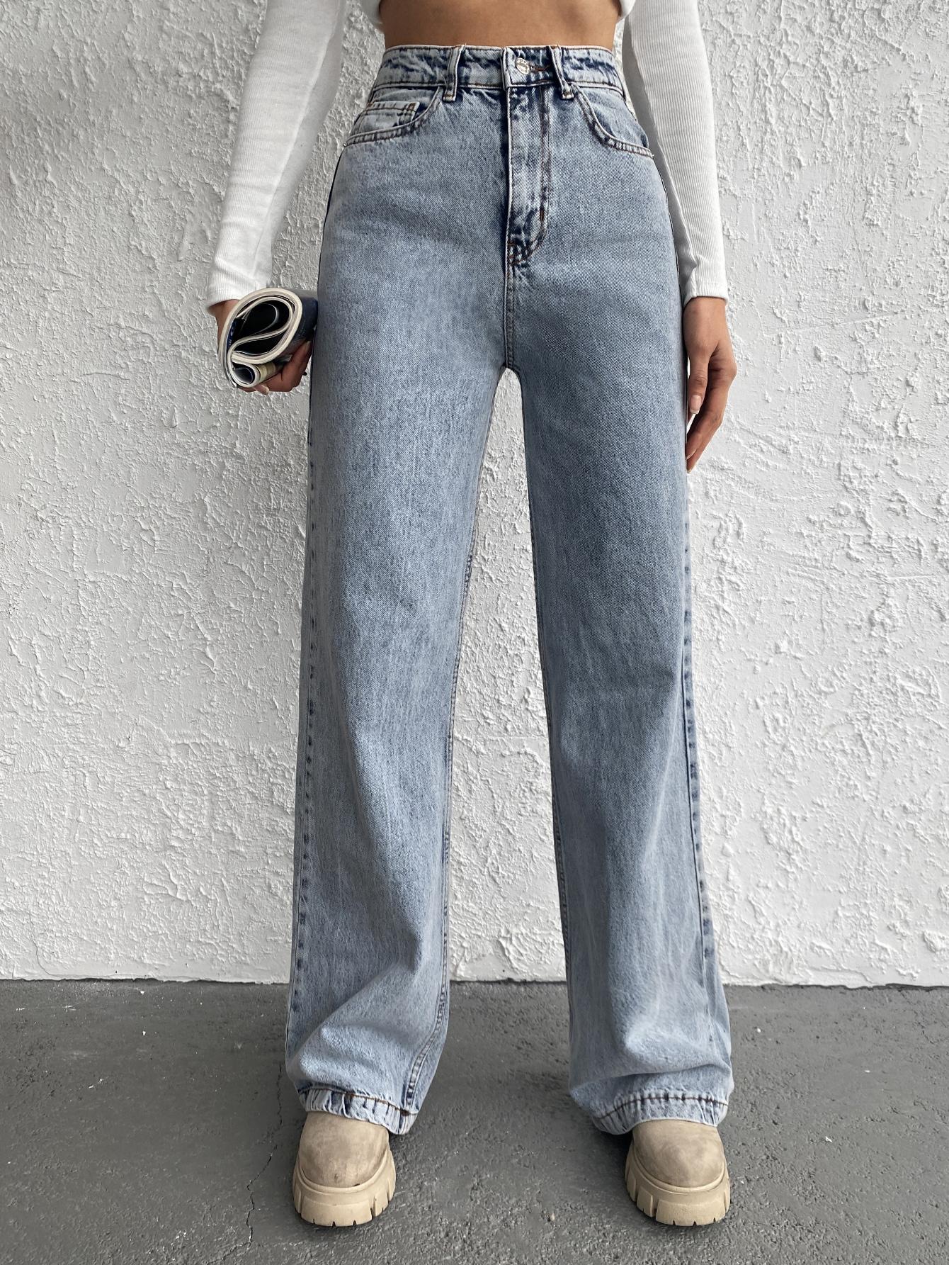 spodnie jeans proste nogawki
