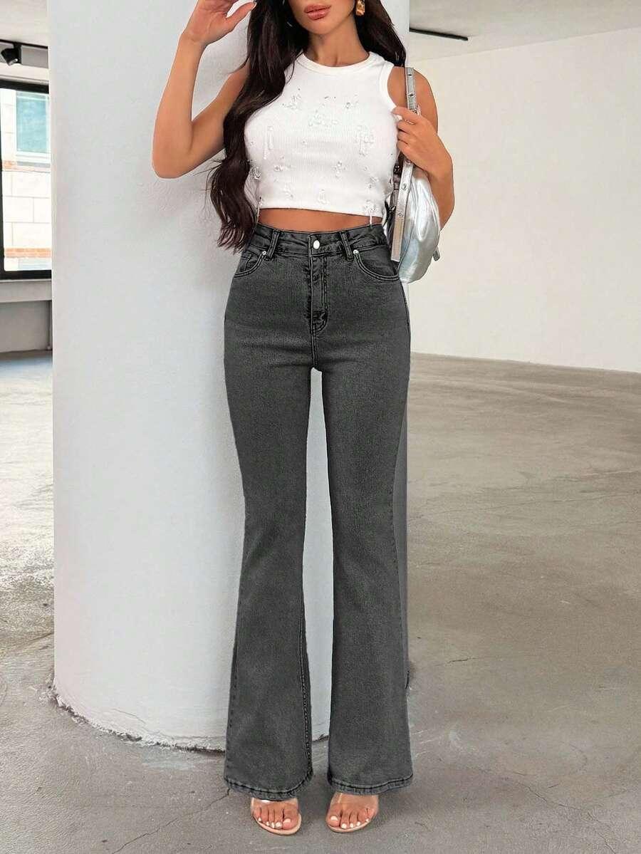 szare spodnie jeans 